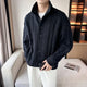 Men's textured cable knit cardigan with high collar and button front