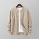 Men's textured button cardigan with crew neck, long sleeves and two front pockets