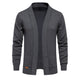 Men's open-front shawl collar cardigan with long sleeves and patch pockets
