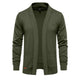 Men's open-front shawl collar cardigan with long sleeves and patch pockets