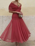 Women's floral wrap maxi dress with V-neckline and ruched waist