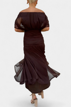 Women's floral wrap maxi dress with V-neckline and ruched waist