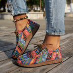 Women's multicolour patchwork sneakers with geometric panels