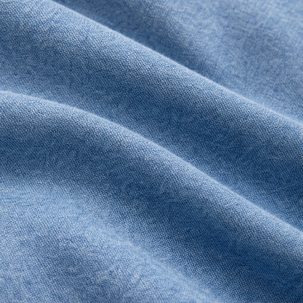Women's blue open-front cardigan with flared sleeves and ruffle trims