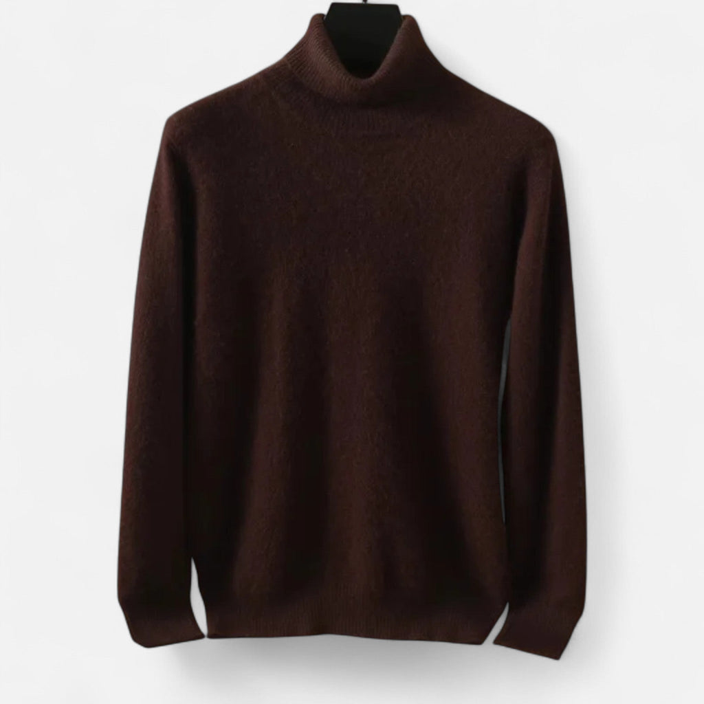 Men's plain turtleneck sweater with long sleeves