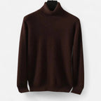 Men's plain turtleneck sweater with long sleeves