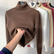 Women's long-sleeve fleece turtleneck sweatshirt in multiple colours