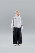 Women's cropped hooded sweatshirt with long sleeves and kangaroo pocket