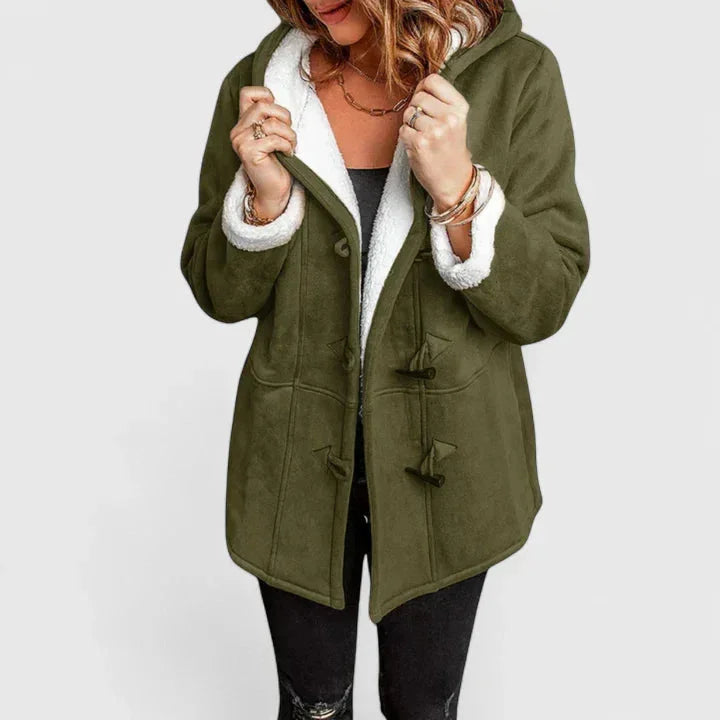 Women's Suede-Look Sherpa Lined Toggle Jacket