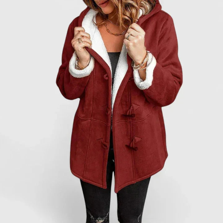 Women's Suede-Look Sherpa Lined Toggle Jacket