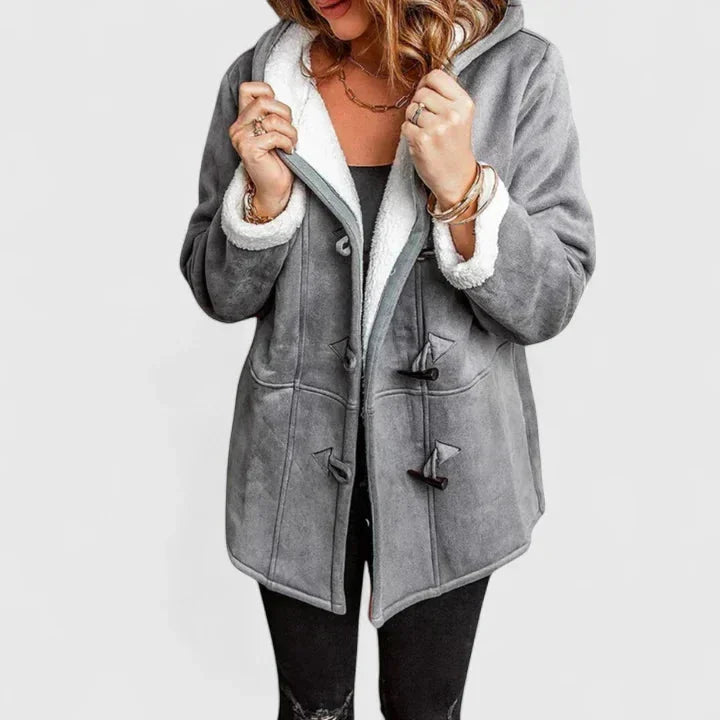 Women's Suede-Look Sherpa Lined Toggle Jacket
