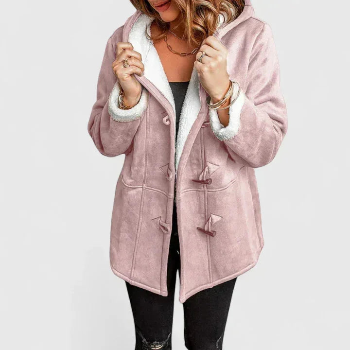 Women's Suede-Look Sherpa Lined Toggle Jacket
