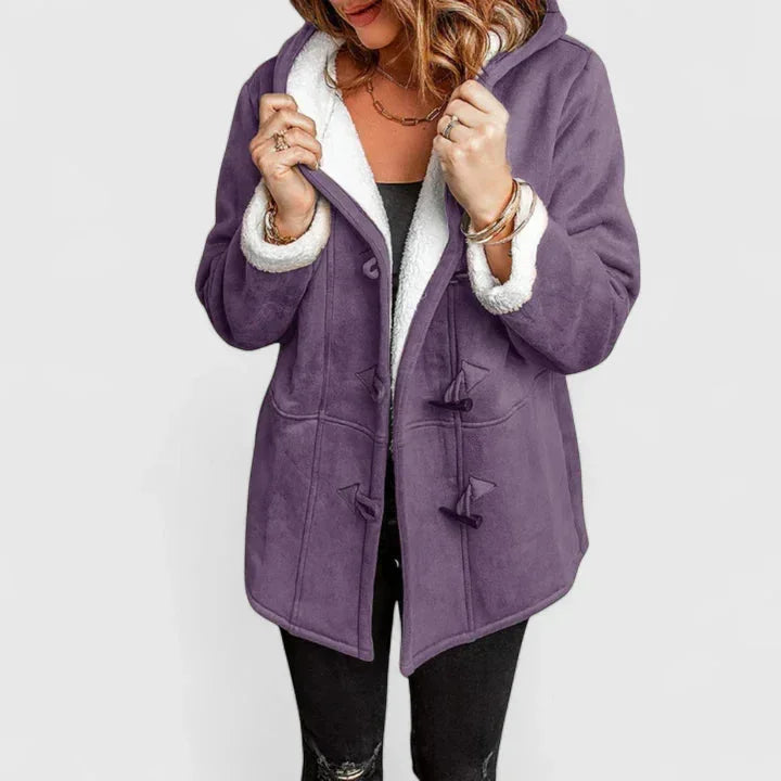 Women's Suede-Look Sherpa Lined Toggle Jacket