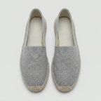 Men's woven espadrille slip-on loafers with braided flat soles
