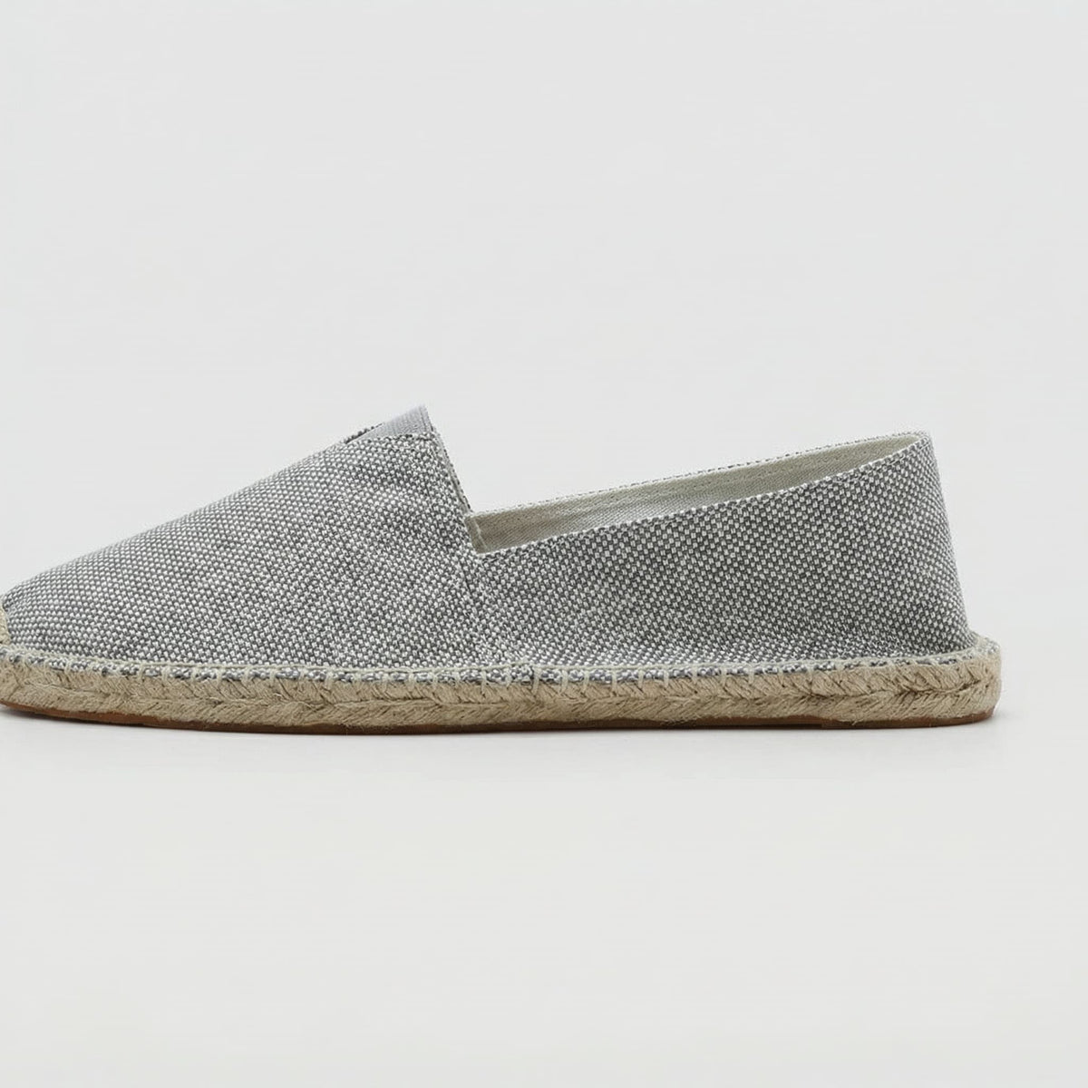 Men's woven espadrille slip-on loafers with braided flat soles