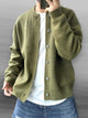 Men's relaxed crew-neck cardigan with button front, long sleeves and two front pockets