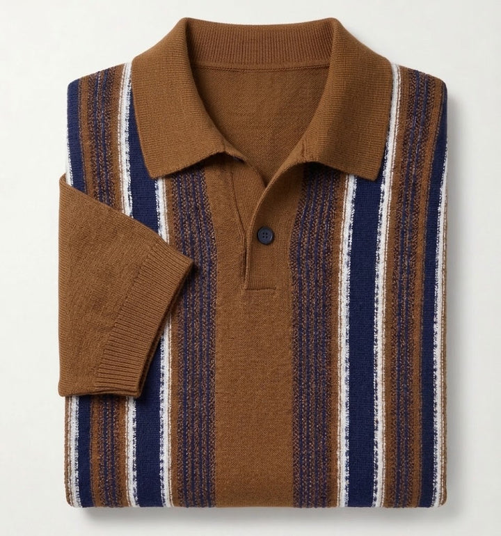 Men's Striped Knit Polo