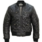 Men's aviator jacket with zip front, spread collar and ribbed cuffs