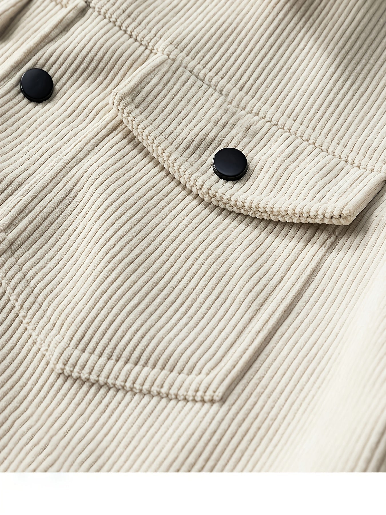Men's ribbed corduroy jacket with collar, button front and four pockets