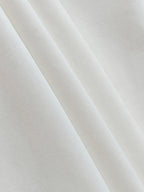 Women's white high neck sweatshirt with asymmetric pleated shoulder