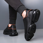 Low-top slip-on athletic sneakers with segmented flat sole