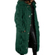 Women's longline hooded cable knit cardigan with button front
