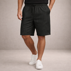 Men's vertical striped shorts with drawstring waist