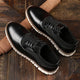 Men's casual lace-up sneakers with textured panels