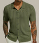 Men's Textured Open-Knit Button-Front Polo