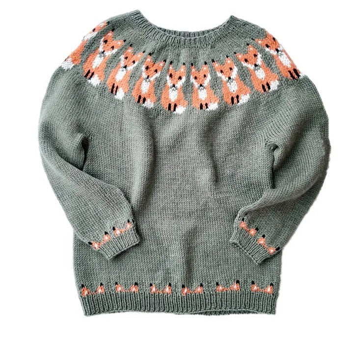 Women's multicolour Fair Isle crew neck sweater with long sleeves