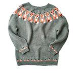 Women's multicolour Fair Isle crew neck sweater with long sleeves