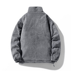 Ribbed padded jacket with stand collar, long sleeves and front zip