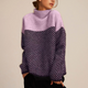 Women's chevron high neck oversized sweater
