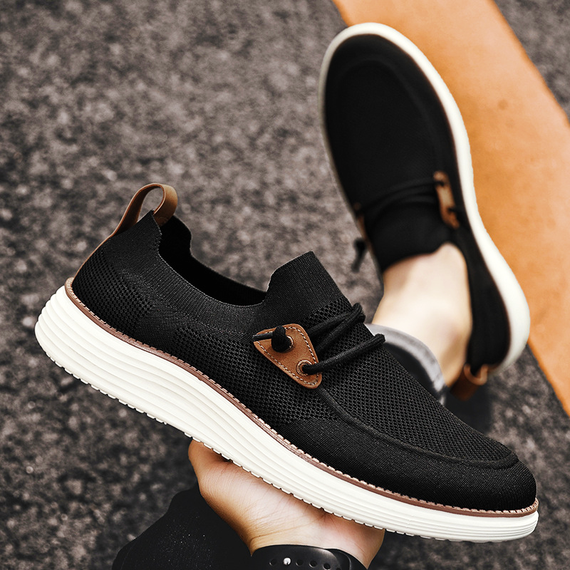 Men's plain slip-on loafers with round toes