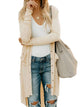 Women's longline button front cardigan with pockets