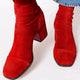 Women's square-toe ankle boots with block heels and side zips