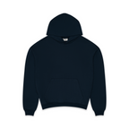 Dark navy men's core hoodie with hood and long sleeves