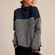 Women's chevron high neck oversized sweater