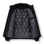 Ribbed padded jacket with stand collar, long sleeves and front zip