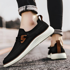 Men's plain slip-on loafers with round toes