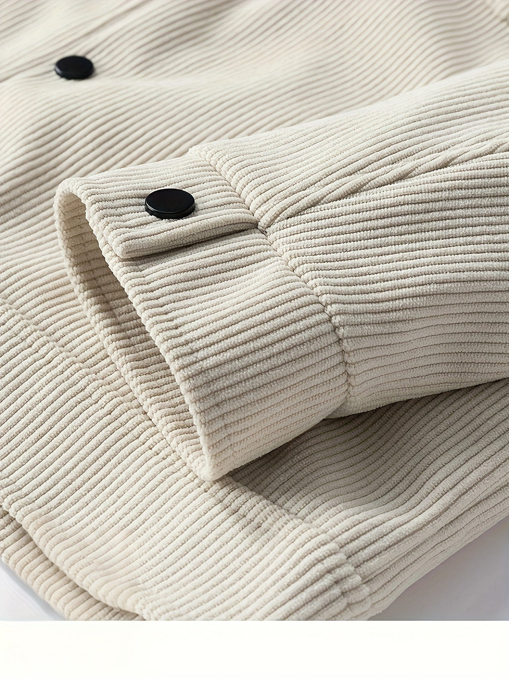 Men's ribbed corduroy jacket with collar, button front and four pockets