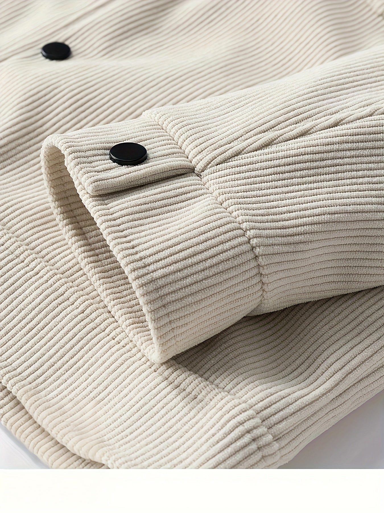 Men's ribbed corduroy jacket with collar, button front and four pockets