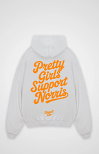 Women's oversized hoodie with Pretty Girls Support Norris back graphic