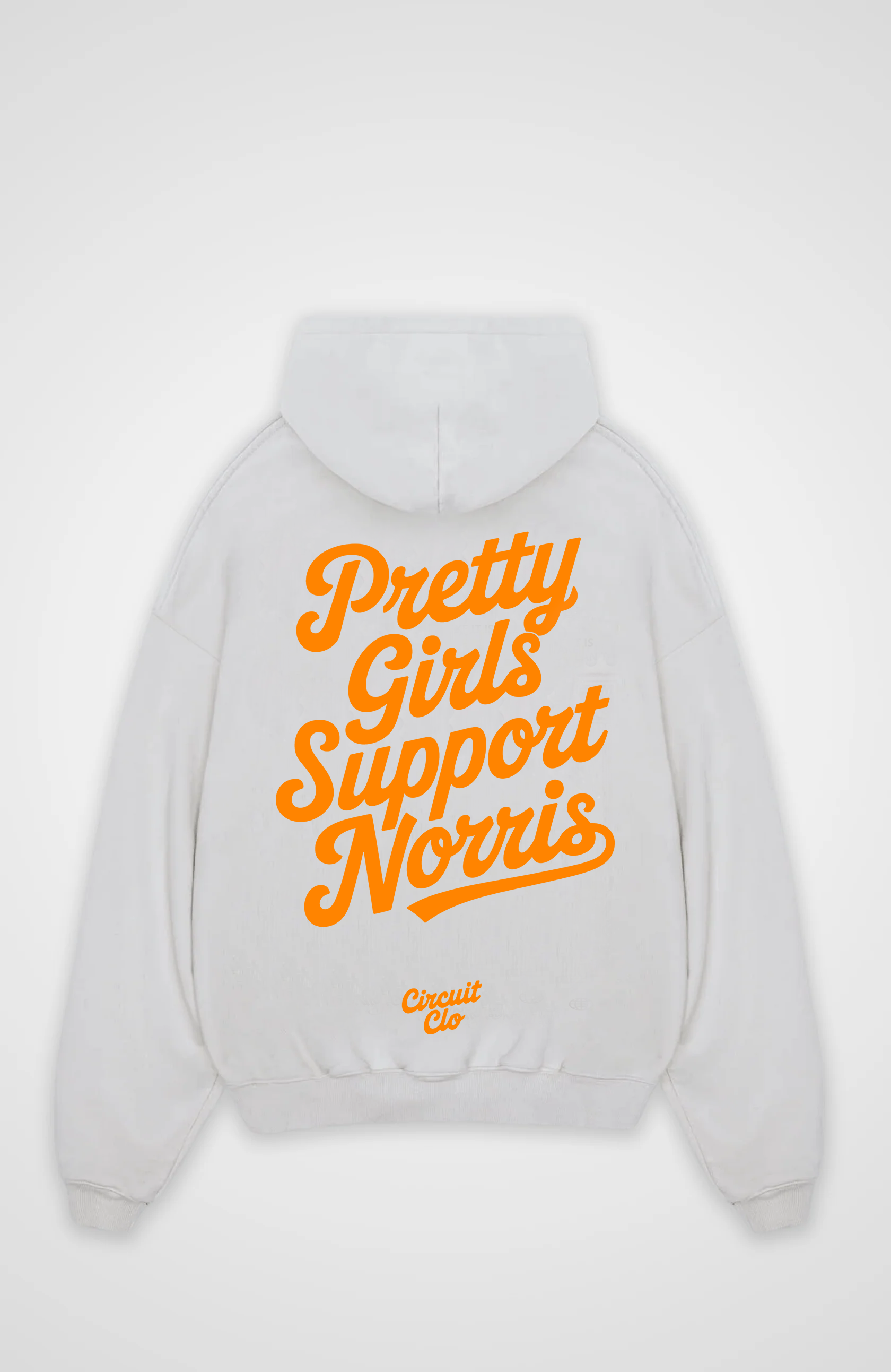Women's oversized hoodie with Pretty Girls Support Norris back graphic