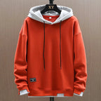 Men's relaxed hooded sweatshirt with drawstrings and long sleeves