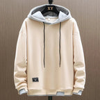Men's relaxed hooded sweatshirt with drawstrings and long sleeves