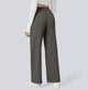Women's high-waisted wide-leg trousers shown in multiple colours
