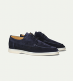 Men's moc toe derby shoes with lace-up front