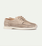 Men's moc toe derby shoes with lace-up front
