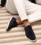 Men's moc toe derby shoes with lace-up front